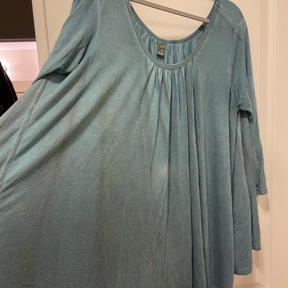 Baba oversized teal cotton top in boho style. - Picture 5 of 9